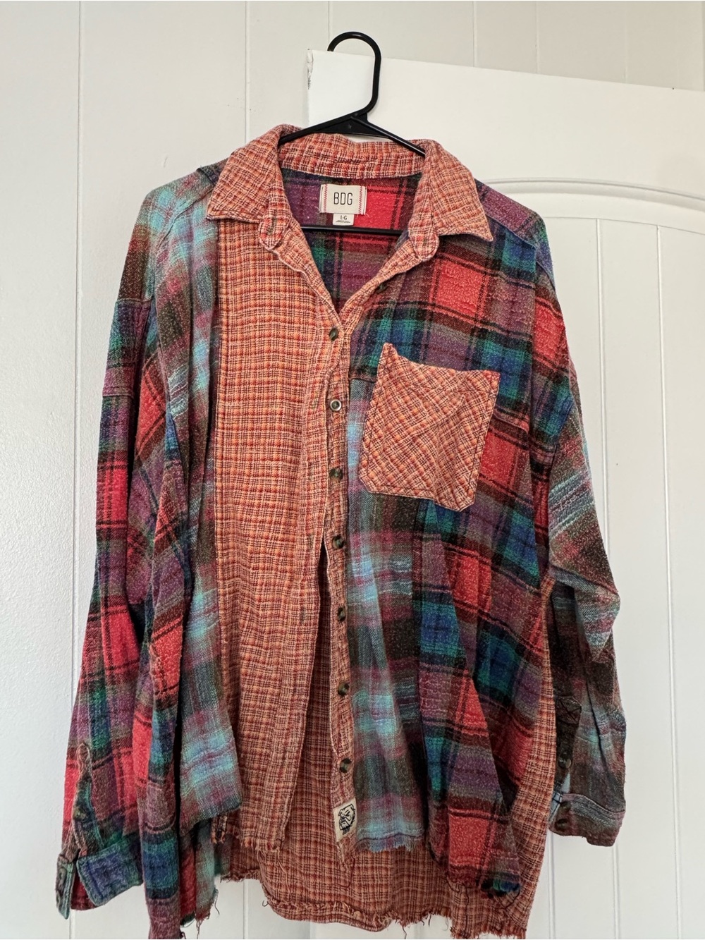 BDG Patchwork Plaid Button-Down Shirt - Picture 1 of 3